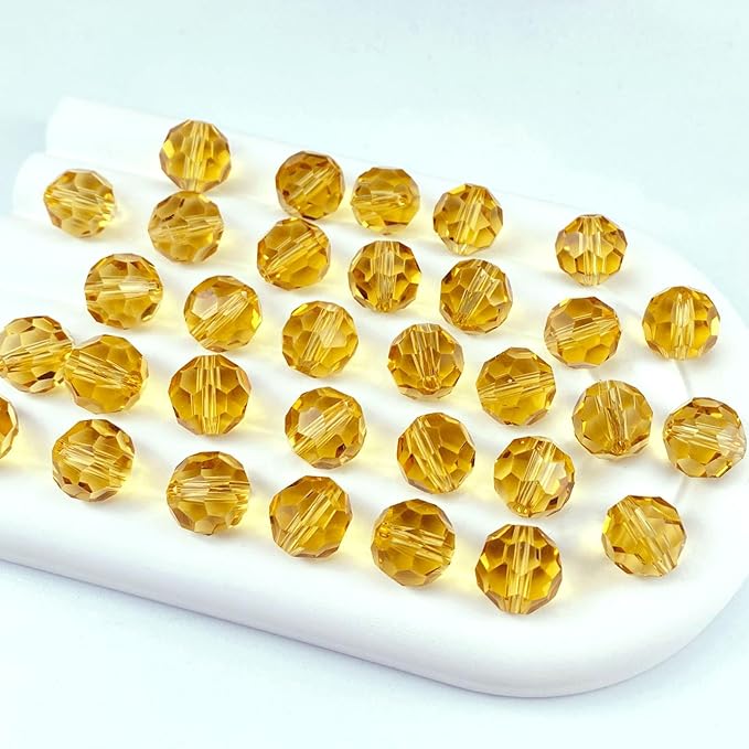 400 PCS 4mm Crystal Glass Beads Round Multiple Faceted Loose Spacer Glass Beads by Tingoons