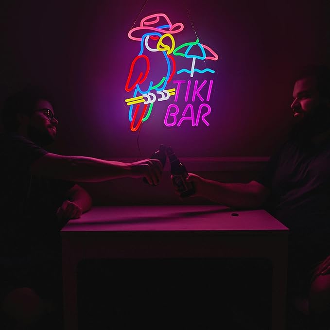 Tiki Bar Parrot Neon Sign for Wall Decor Hawaii Beach Bar LED Light up Signs - Image 6
