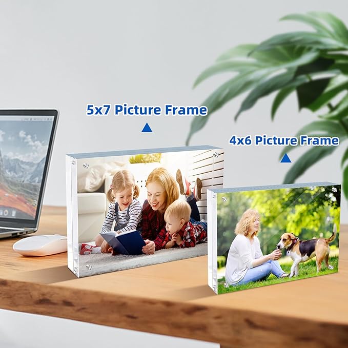 5x7 Acrylic Magnetic Picture Frame, 20 mm Thick Clear Double Sided Freestanding - Image 7