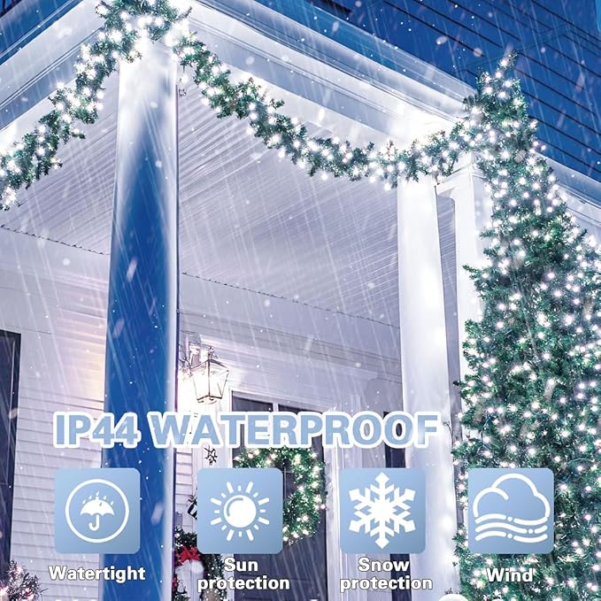 LAMPHOME 66ft Christmas Decorative Mini Lights, 200 LED Transparent Wire Fairy - Image 2