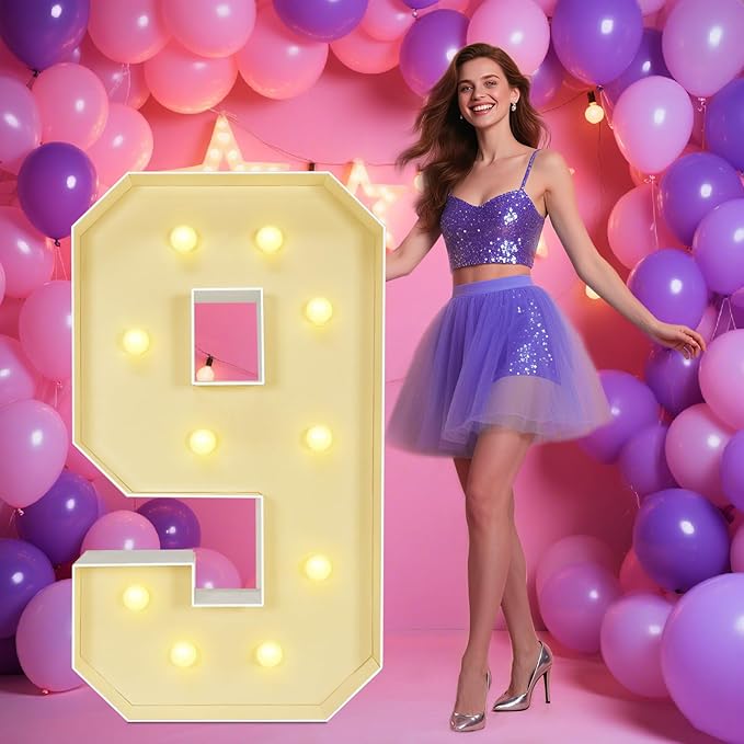 Marquee Light Up Numbers: 4FT Large Decorative Letters Signs by Unknown