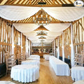 DUOBAO Ivory Ceiling Drapes Sheer Backdrop Curtains 6 Panels 5ftx20ft Reception by DUOBAO