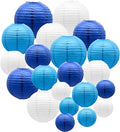 ADLKGG Blue Paper Lanterns Decorative, Hanging Round Paper Lantern Party by ADLKGG