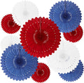 4th of July Patriotic Decorations, Round Paper Fan Decorations by Tisspoms