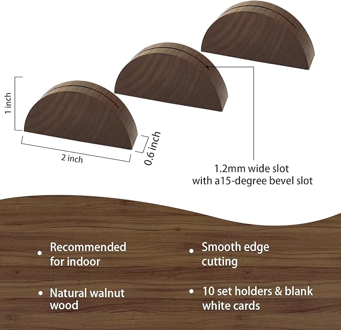 UNIQOOO 10 Set 2" Arch Walnut Wood Stand - Image 3