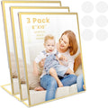 Acrylic Gold Frames 8 x10, Slanted Back Gold Picture Frames Table Acrylic Sign by displayyourphotosbrochuresmenusartworkadvertisementsetc
