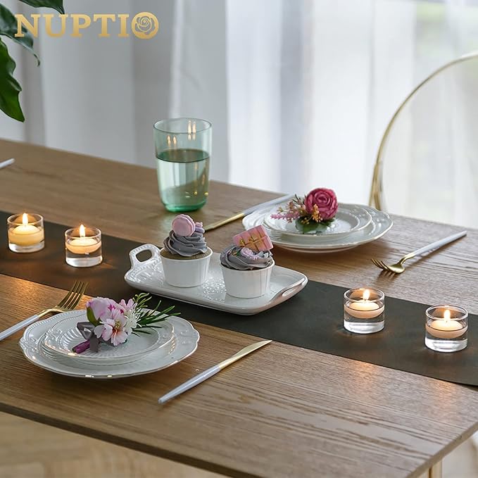 NUPTIO Glass Votive Candle Holders: Set of 24 Clear Tealight Holders Bulk - Image 6