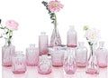 Pink Glass Bud Vases Set of 12, Mini Flower Vase by UPBUD
