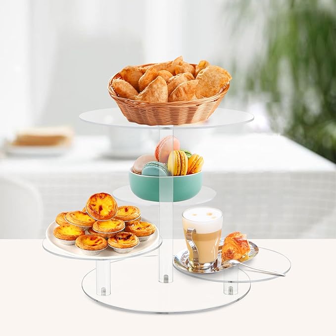 4 Tier Clear Cake and Cupcake Stand Combo - Image 6