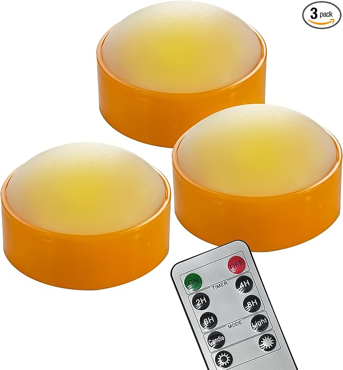 LED Pumpkin Lights with Remote and Timer, Battery Operated Bright Flickering by QIDEA