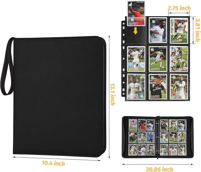 Trading Card Binder, Premium 9 Pocket Card Binder, 720 Double Sided Pocket PU - Image 3
