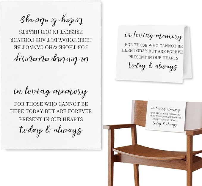 In Loving Memory Wedding Sign, Reserved Memorial Chair Signs Pew Cloths Seating by Unknown