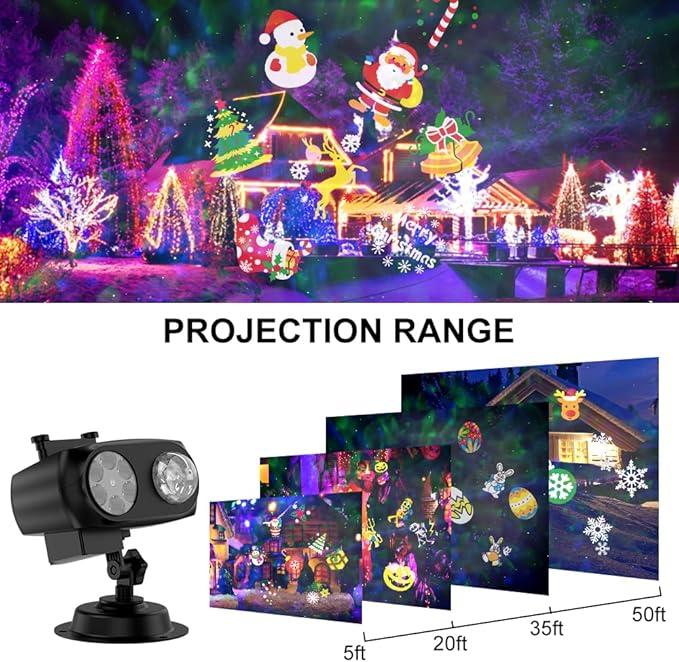 Holiday Projector Lights Outdoor, 2-in-1 HD LED Outdoor Projectors - Image 5