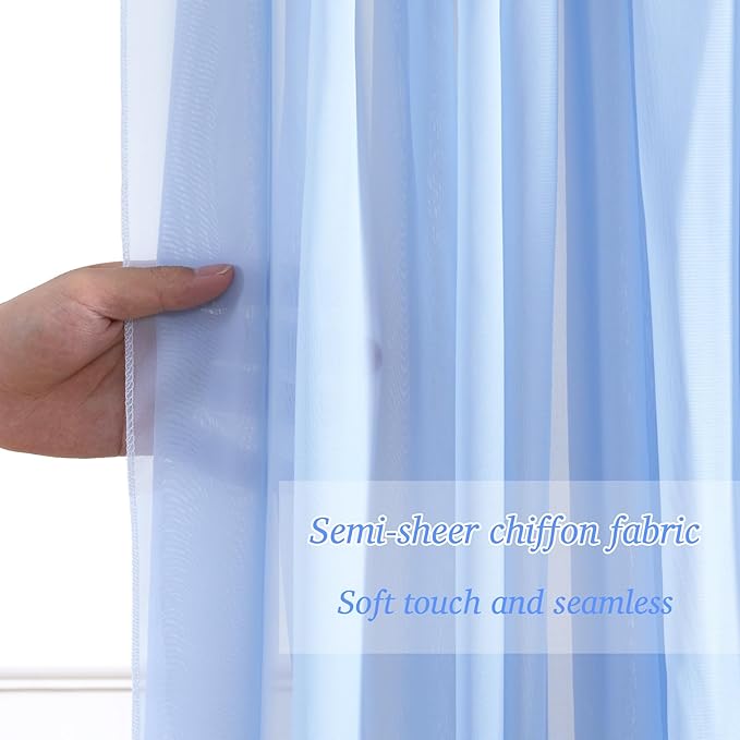 10x10ft Light Blue Chiffon Backdrop Curtain - Image 6