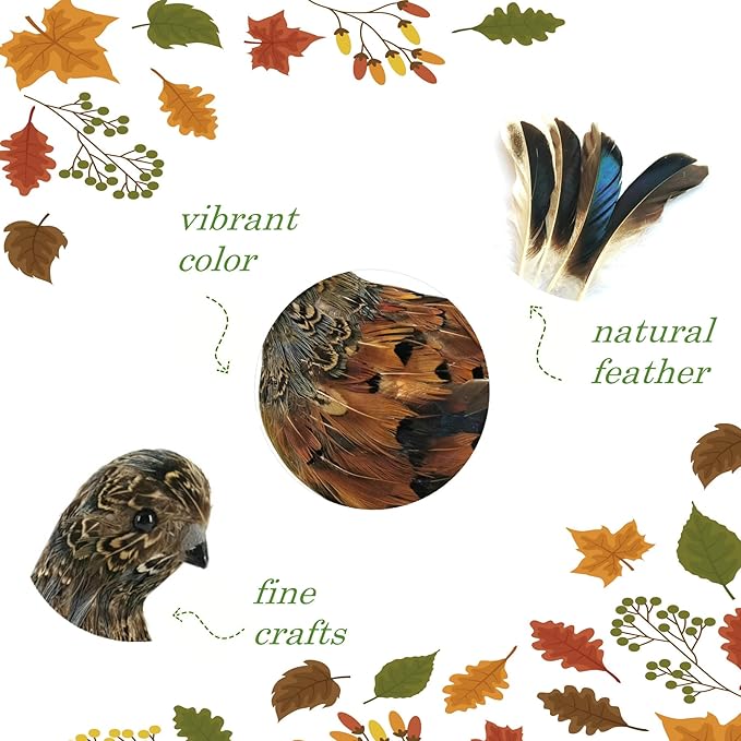 naturevibe 7.5 Inches Feathered Quail Set of 2 Fall Decorations, Artificial - Image 3