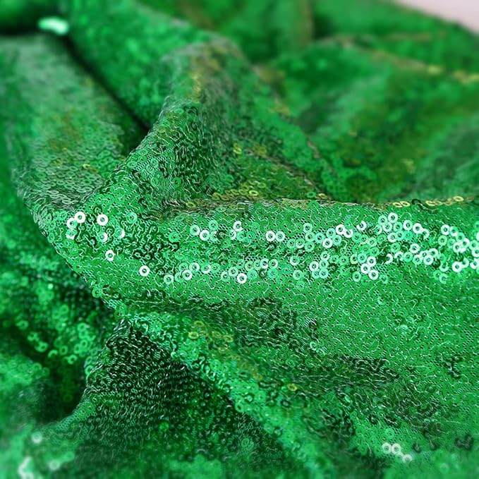 Green Sequin Backdrop Curtains 2 Panels 2FTx8FT Christmas Party Backdrop - Image 6