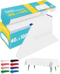 White Plastic Table Cover Roll - 40IN x 100FT by Niuara