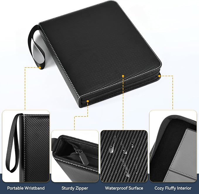 9 Pocket Card Binder, 900 Double Sided Pockets, PU Collection Binder - Image 3