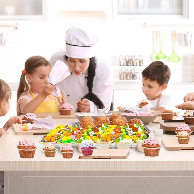 TWOWYHI 24 Counts x 10 Sets Cupcake Containers Cupcake Boxes Plastic Cupcakes - Image 7