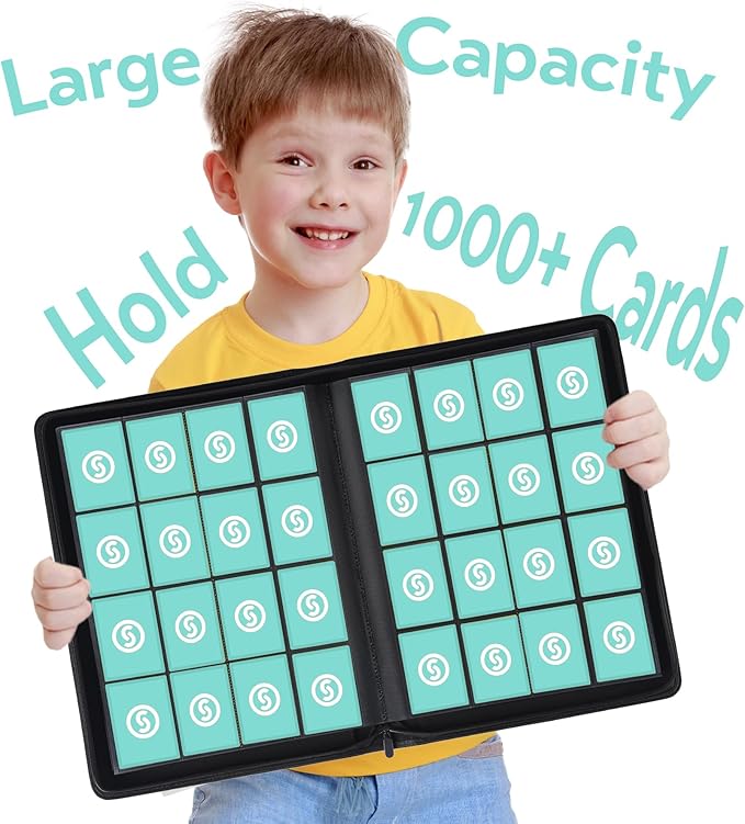 1000+ Pockets Trading Card Binder, Premium 16 Pocket Card Binder, Ringless Side - Image 2