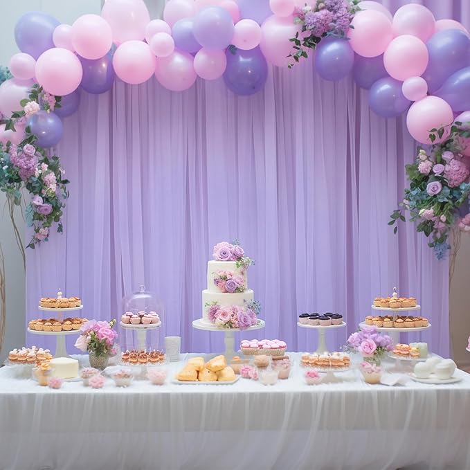 10x10 Purple Tulle Backdrop Curtains - Image 5