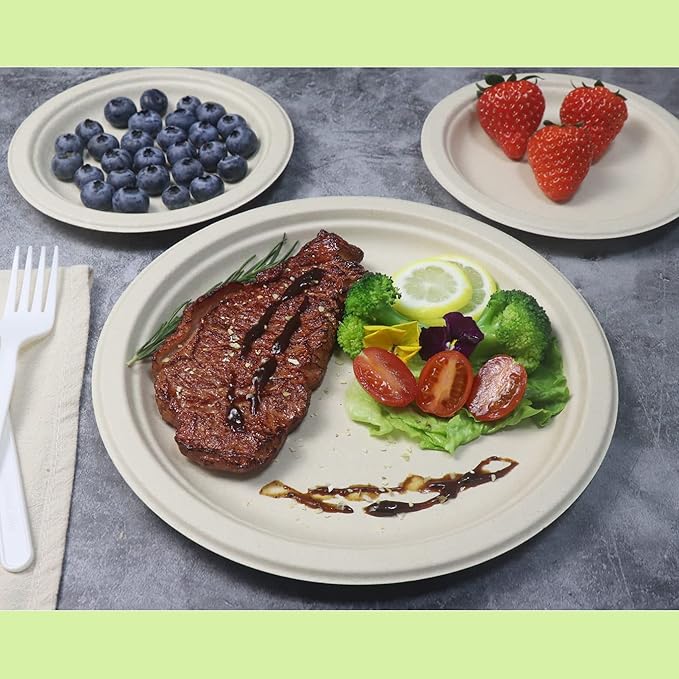 GreenWorks 7 inch and 9 inch Heavy-duty Compostable Plates - Image 3