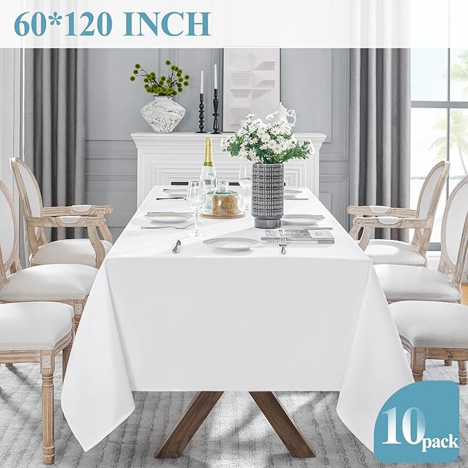 VidaFete Tablecloth 60 * 120inch 10pack Rectangle Table Cloth Polyester - Image 5