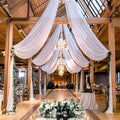MODFUNS Wedding Ceiling Drapes White Wedding Arch Draping Fabric 2 Panels 5x20 by MODFUNS
