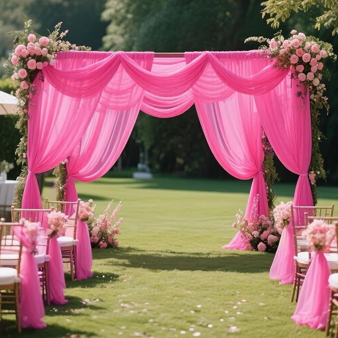 VOK Wedding Arch Draping Fabric Chiffon Fabric, 29in x 18Ft 1 Panels Sheer - Image 6
