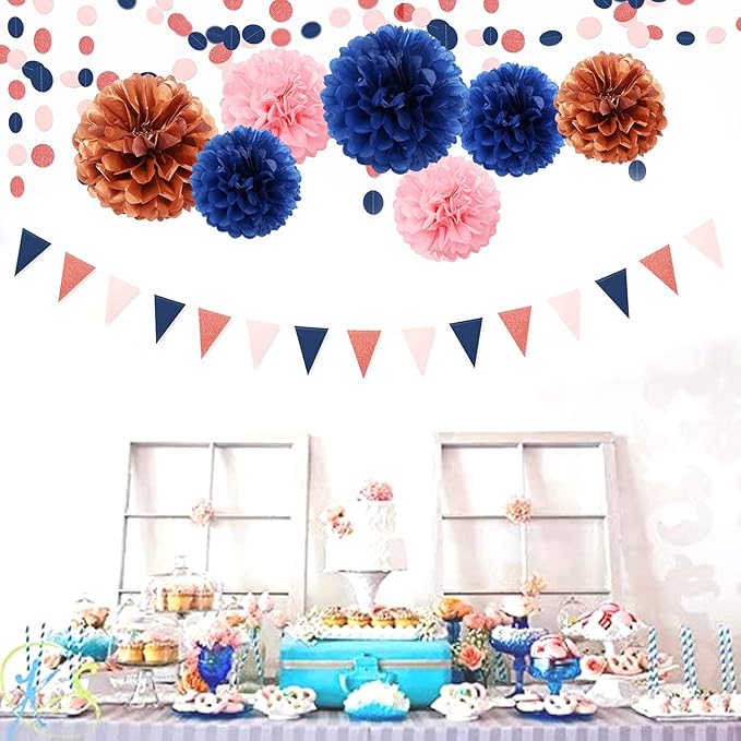 Gender-Reveal Decorations Tissue Paper Pom-Poms - Image 4