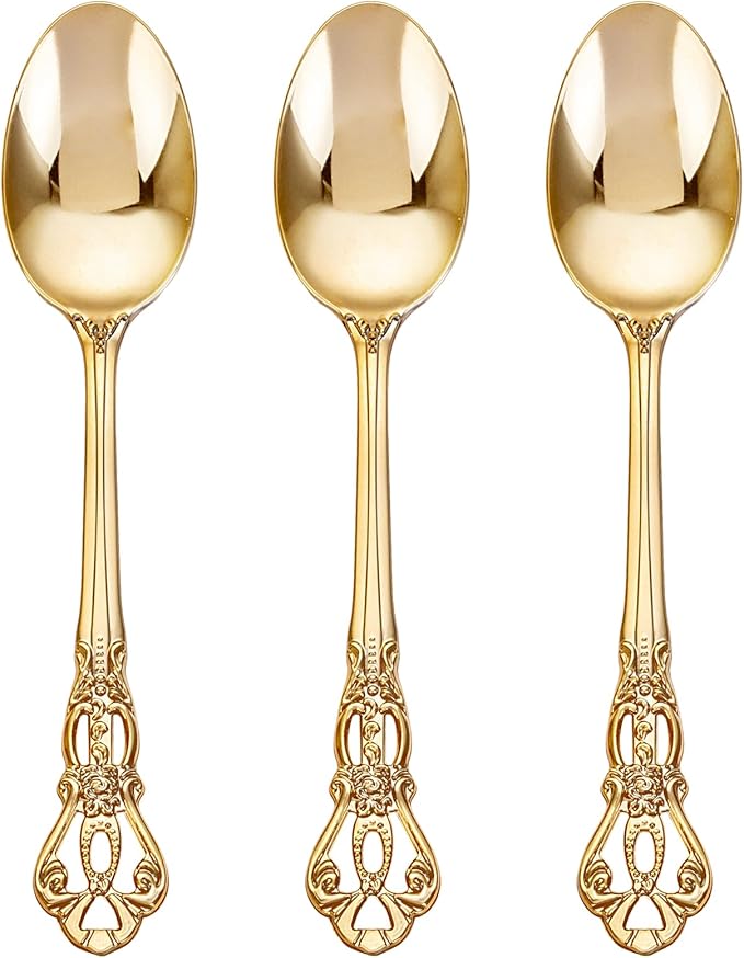 150PCS Gold Plastic Spoons by Joyido
