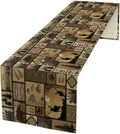 Vintage Deer Bear Table Runner, Fish Retro Farmhouse Cabin Lake Country Lodge by ShiTingYu