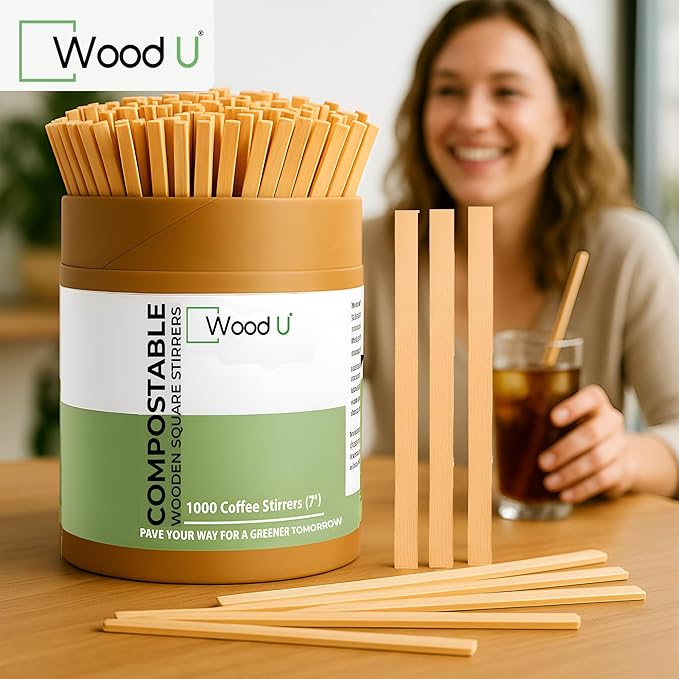 Premium 7" Wooden Coffee Stir Sticks - Image 8