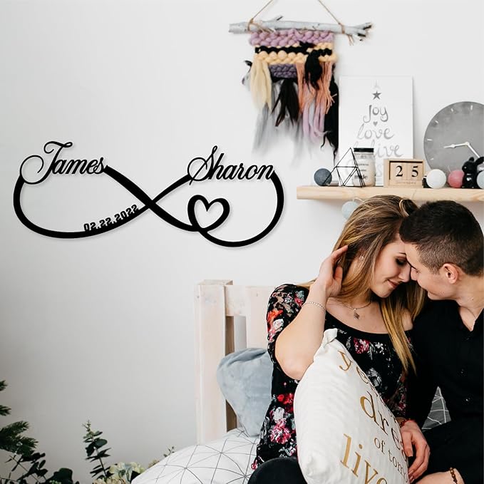 Personalized Custom Infinity Heart Sign, Metal Infinity Sign, Infinity Heart - Image 2