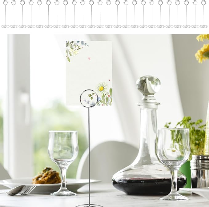 24 Pcs Table Number Holder 8.66inch Tall Metal Iron Place Card Holder - Image 8