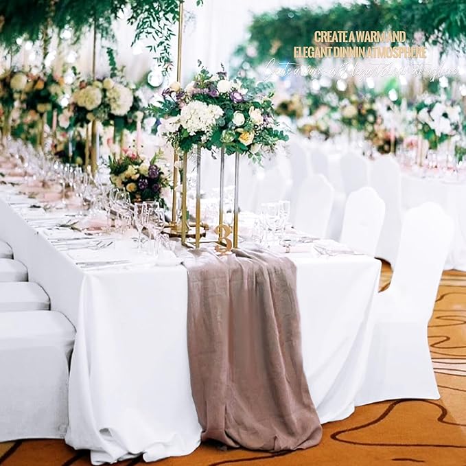 10 Pack Polyester Tablecloths, Stain and Wrinkle Resistant Washable Fabric - Image 7