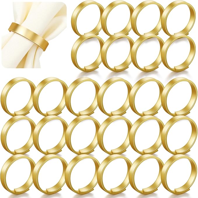 Lallisa Gold Napkin Rings Metal Napkin Ring Holders by Lallisa