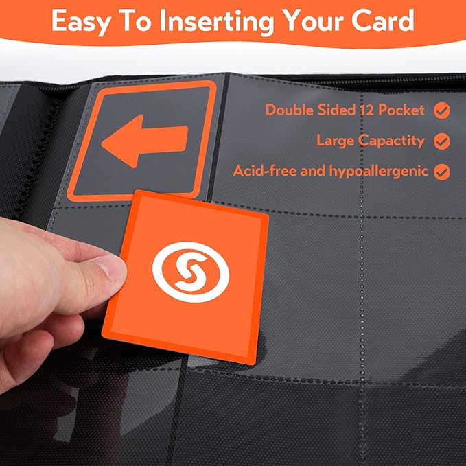 SMYV 12 Pocket Trading Card Binder, Premium PU Cover Card Binder - Image 5
