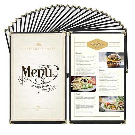 Goodsmart Restaurant Menu Covers – 25 Pack Black 2-View, Top-Loading Menu - Image 7