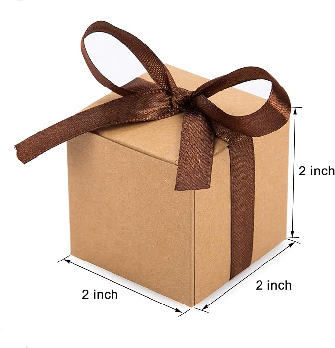 AWELL Kraft Gift Candy Box Bulk 2x2x2 inches - Image 3
