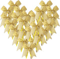 50pcs 3-1/2" Metallic Gold Bows Twist Tie Bows by Micomon