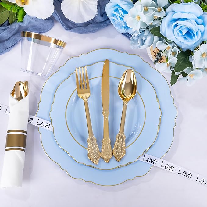 Liacere 350PCS Bule Plastic Plates - Image 5