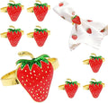 Gold Strawberry Napkin Rings Set of 8 Fall Fruit Napkin Ring Holders by DavifinaNapkinRings