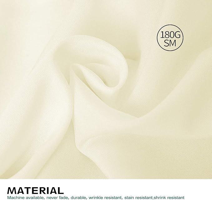 Surmente Beige Tablecloth 60 x 102-inch Rectangular Polyester Table Cloth - Image 3