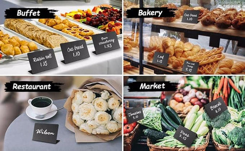 10 Pack Mini Chalkboard Signs 3x4 inch – Erasable Food Signs - Image 2