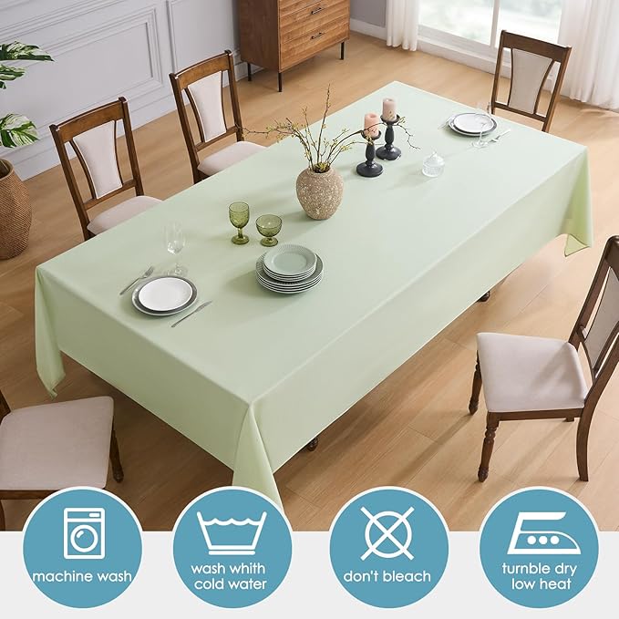 VidaFete Tablecloth 2 Pck 90 * 156inch Rectangle Table Cloth Polyester - Image 4