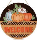 CHDITB Fall Pumpkin Welcome Front Door Sign Wreath, Wooden 3D Hello Fall Autumn by CHDITB