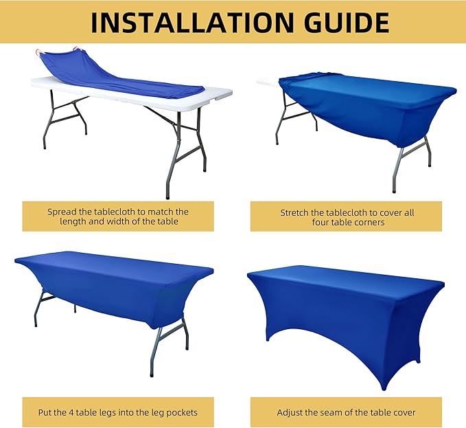 2-Pack 6ft Spandex Table Covers - Image 5