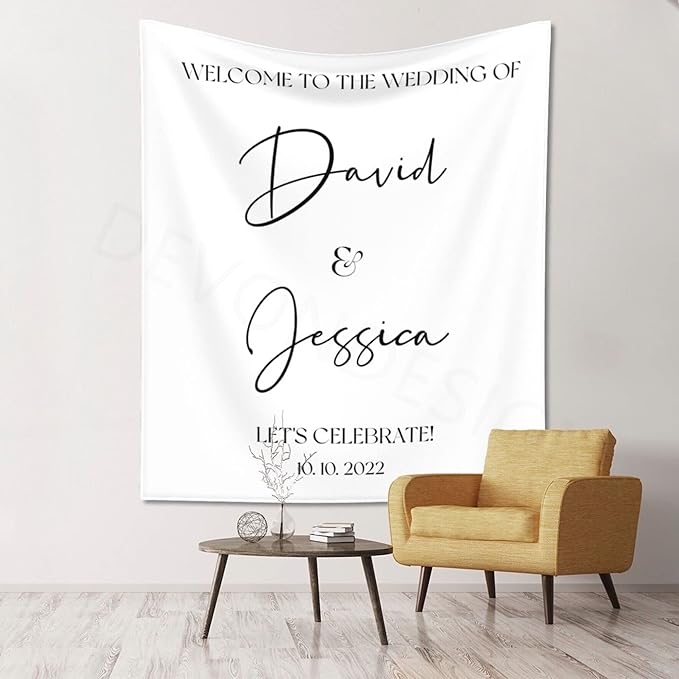 Welcome to Our Wedding Backdrop, Custom Tapestry - Image 4