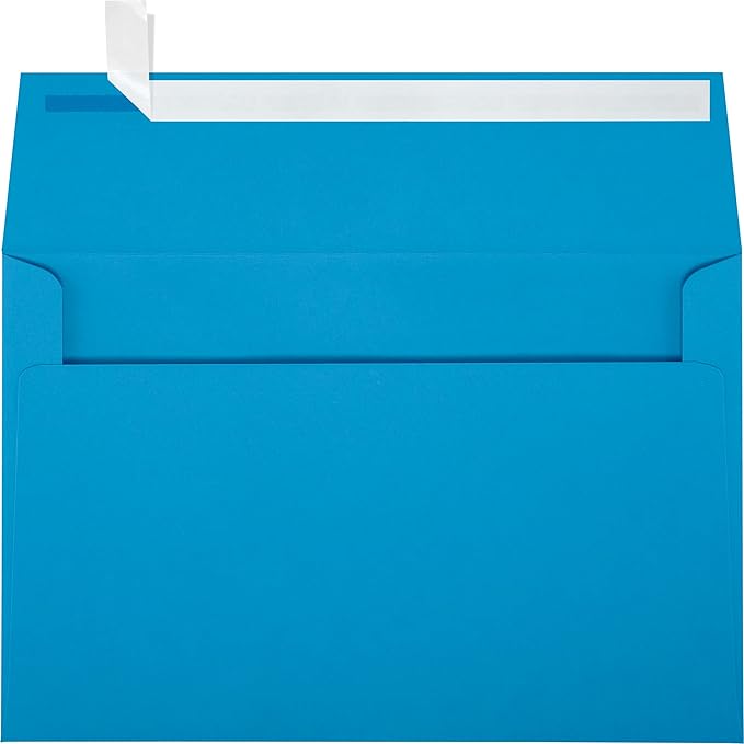 LUXPaper A9 Invitation Envelopes | Peel & Press | 5 3/4" x 8 3/4" | Pool Blue | by LUXPaper